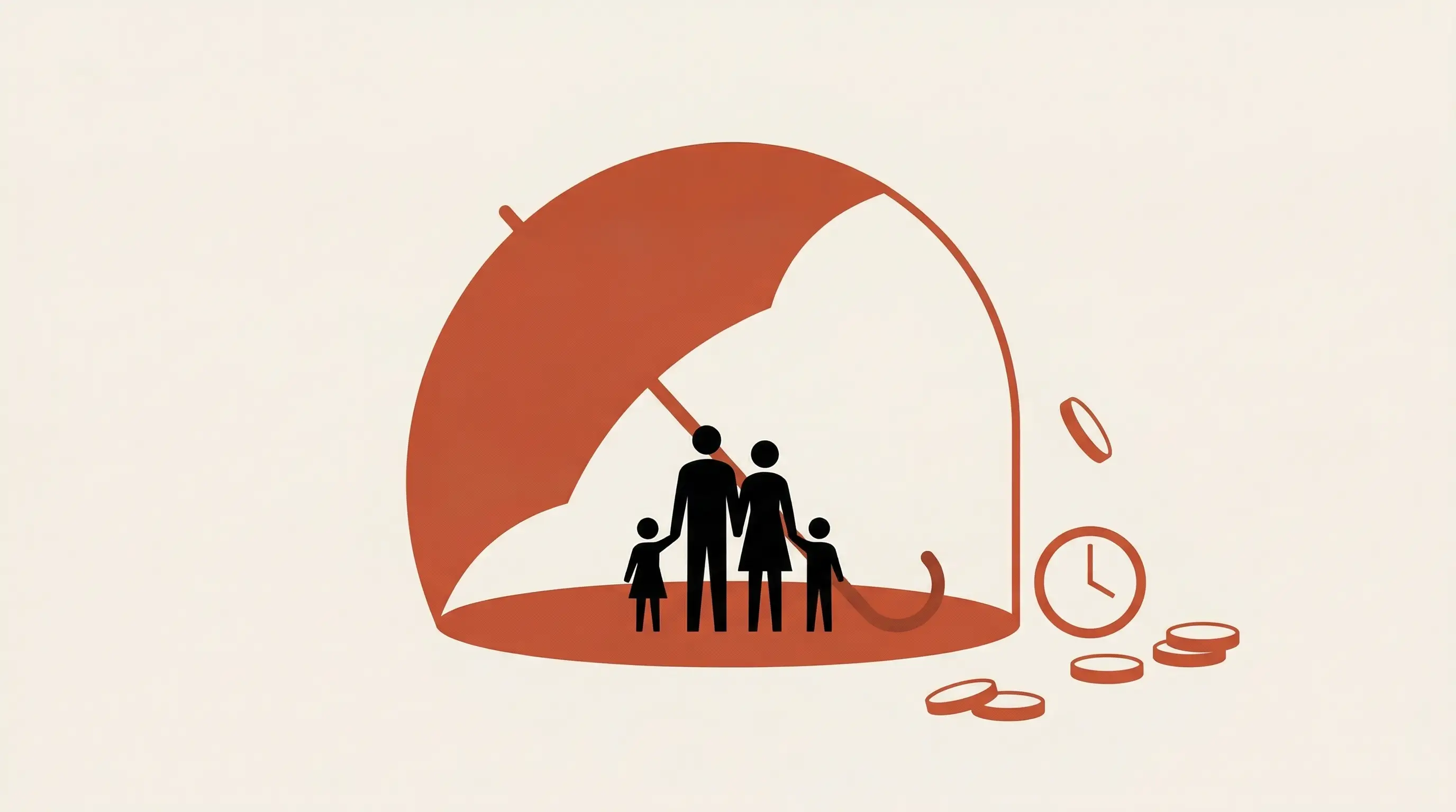 Illustration éditoriale : protection familiale et assurance décès — comparatif France Succession